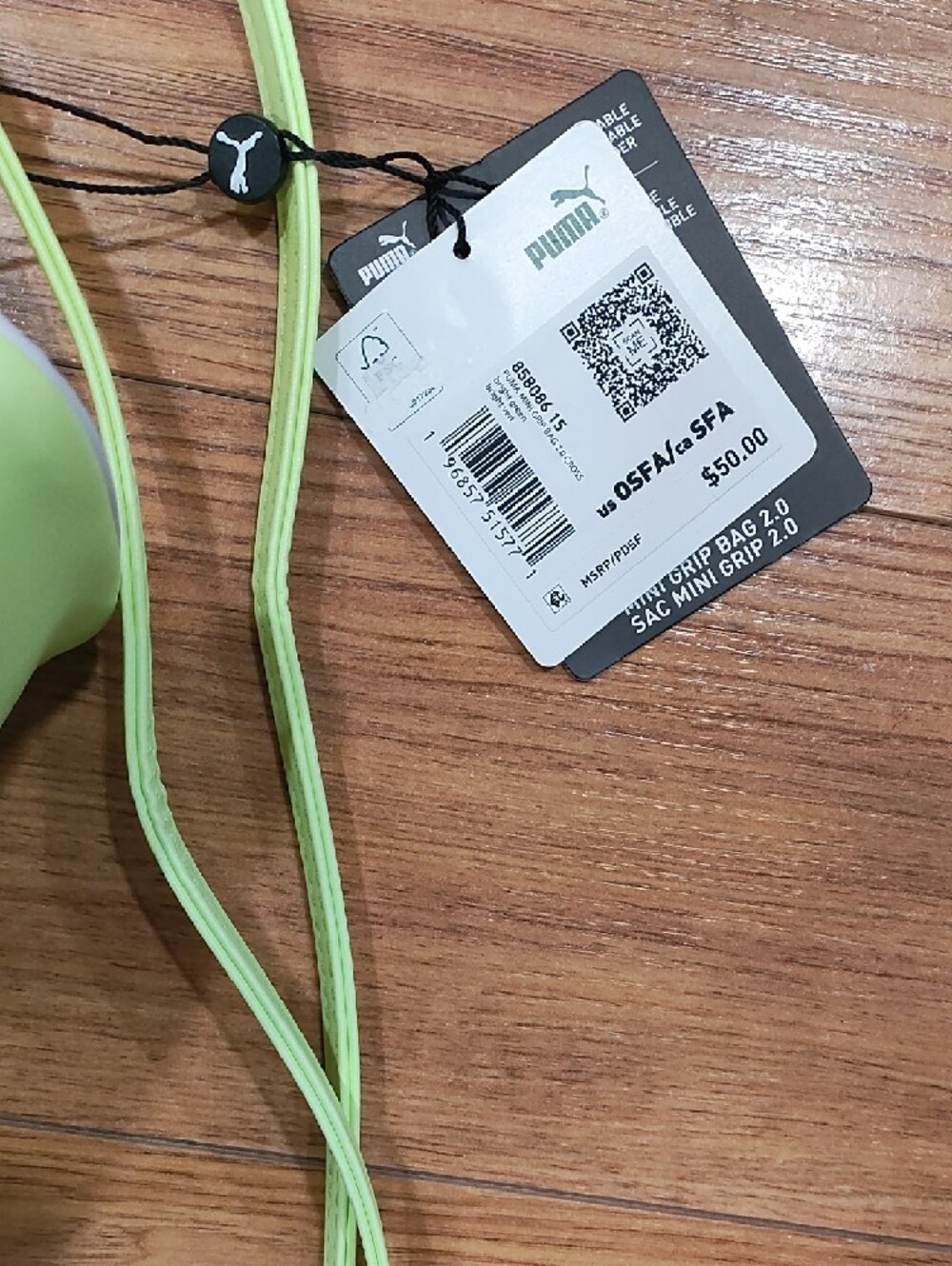 Puma Neon Lime Mini Satchel with White Accent - Picture 4 of 6
